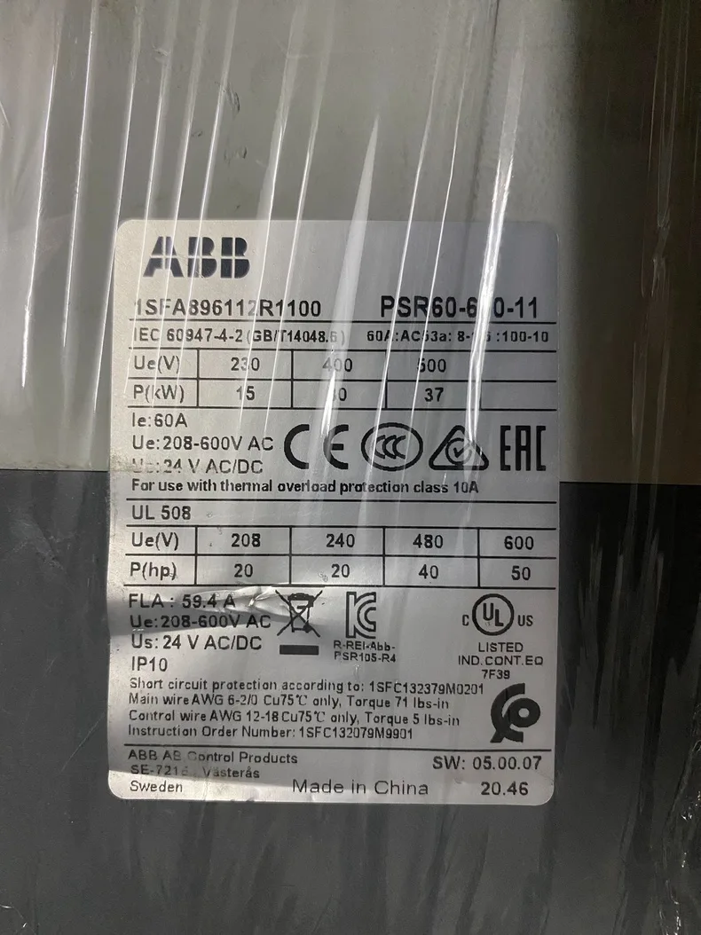 ABB PSR60-600-11 1SFA896112R1100 3