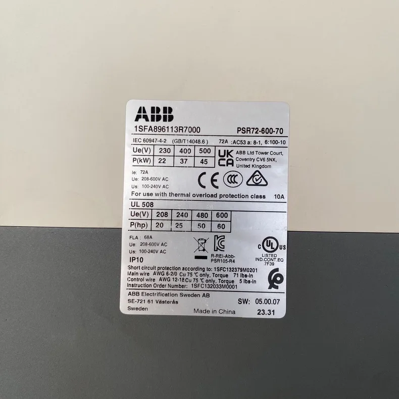 ABB PSR72-600-70 1SFA896113R7000 2