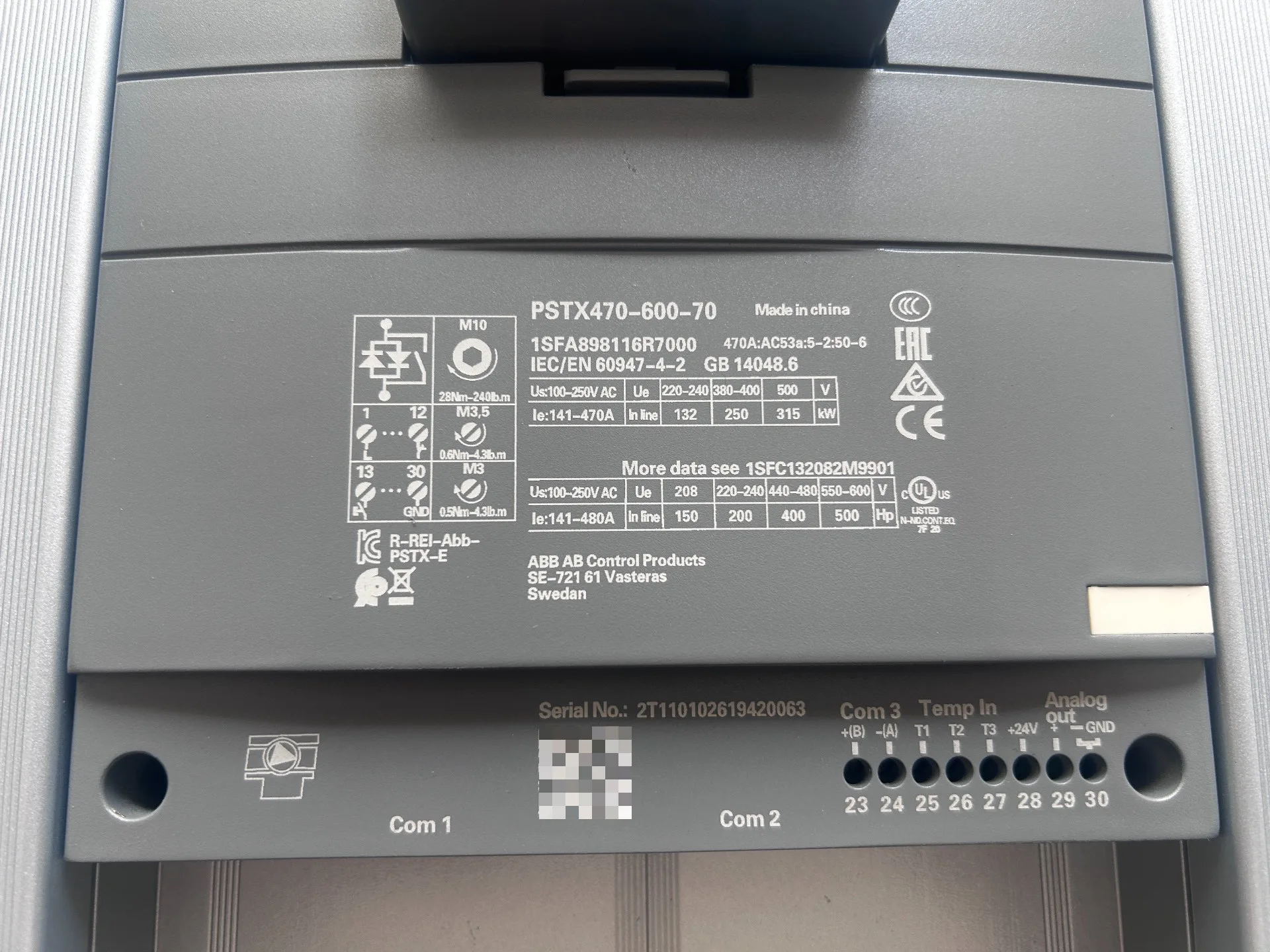 ABB PSTX470-600-70 1SFA898116R7000 3