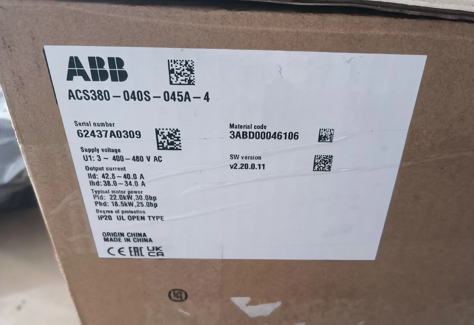 ABB ACS380-040S-045A-4