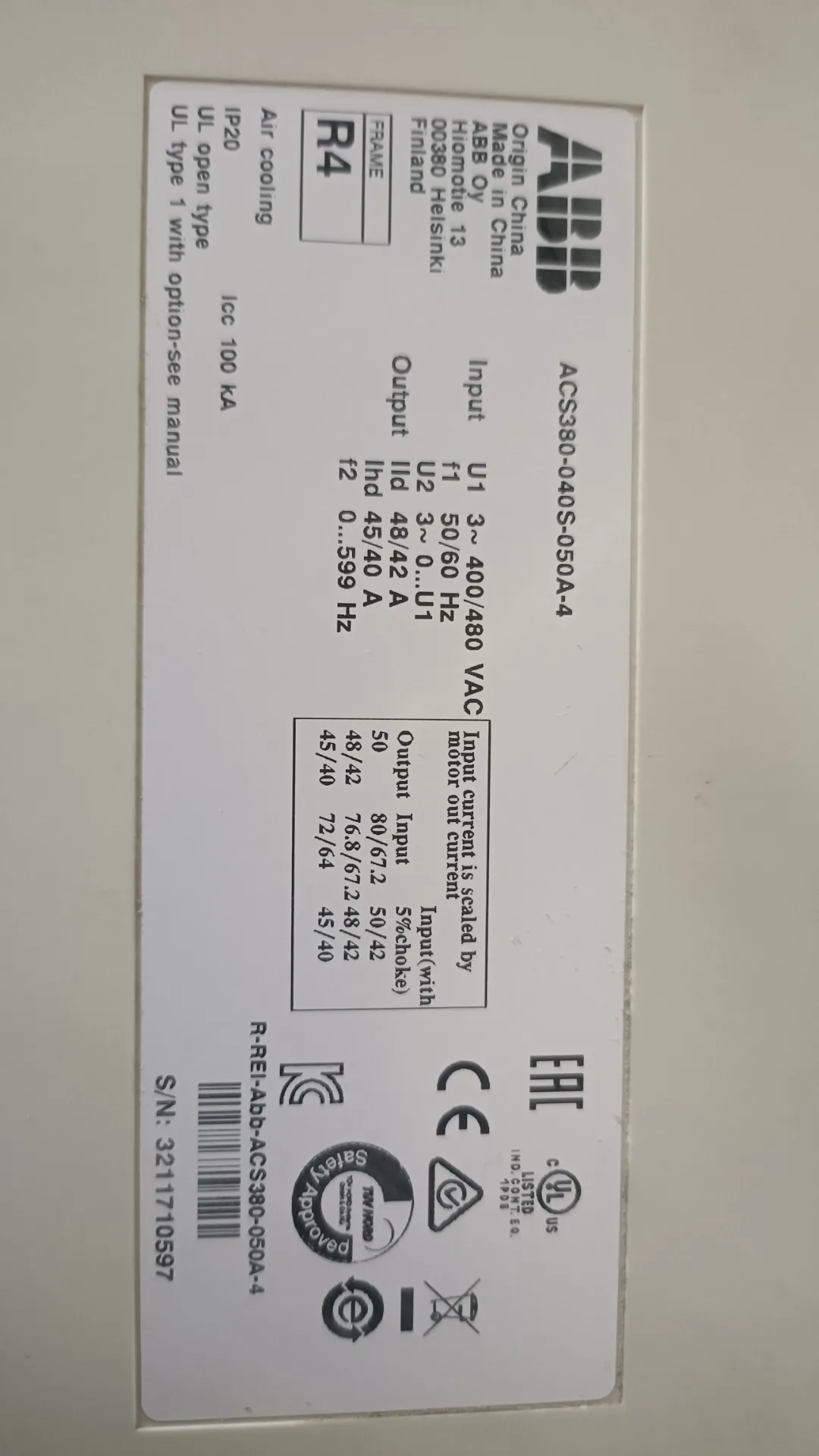 ABB ACS380-040S-050A-4