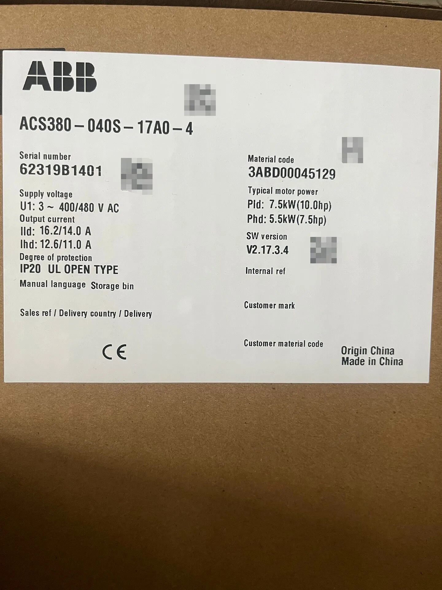 ABB ACS380-040S-17A0-4