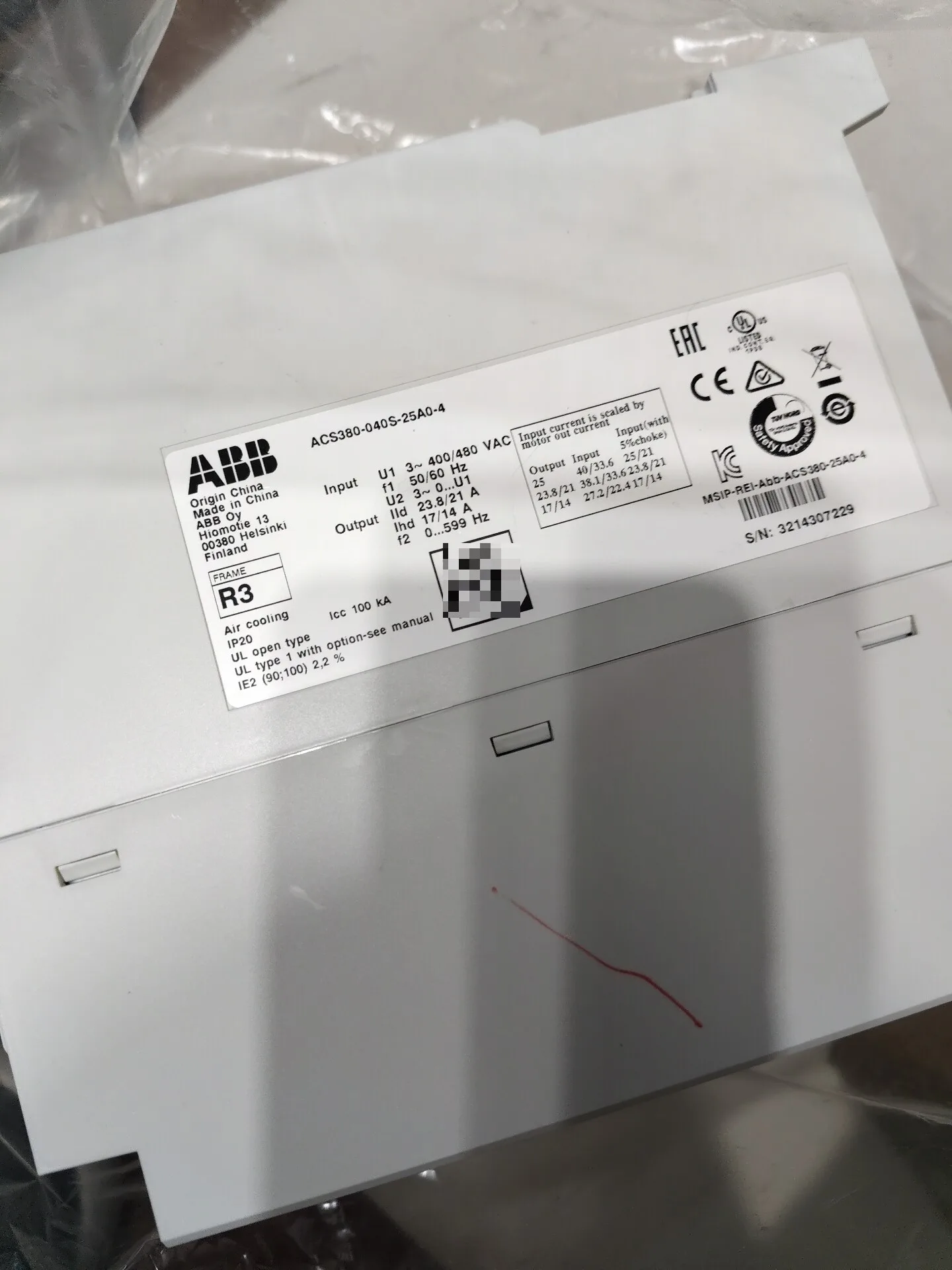 ABB ACS380-040S-25A0-4 2