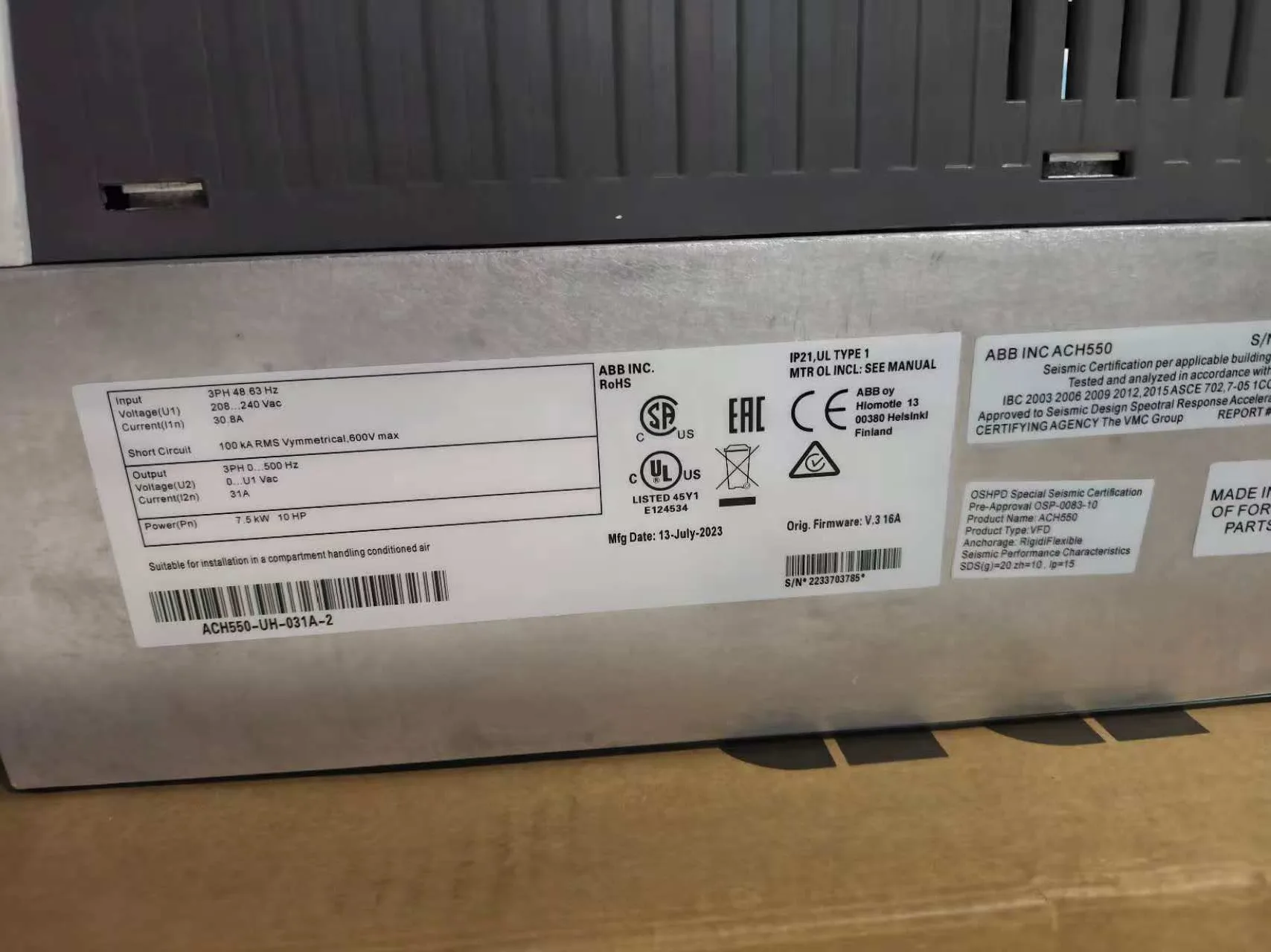 ABB ACH550-01-031A-2 6