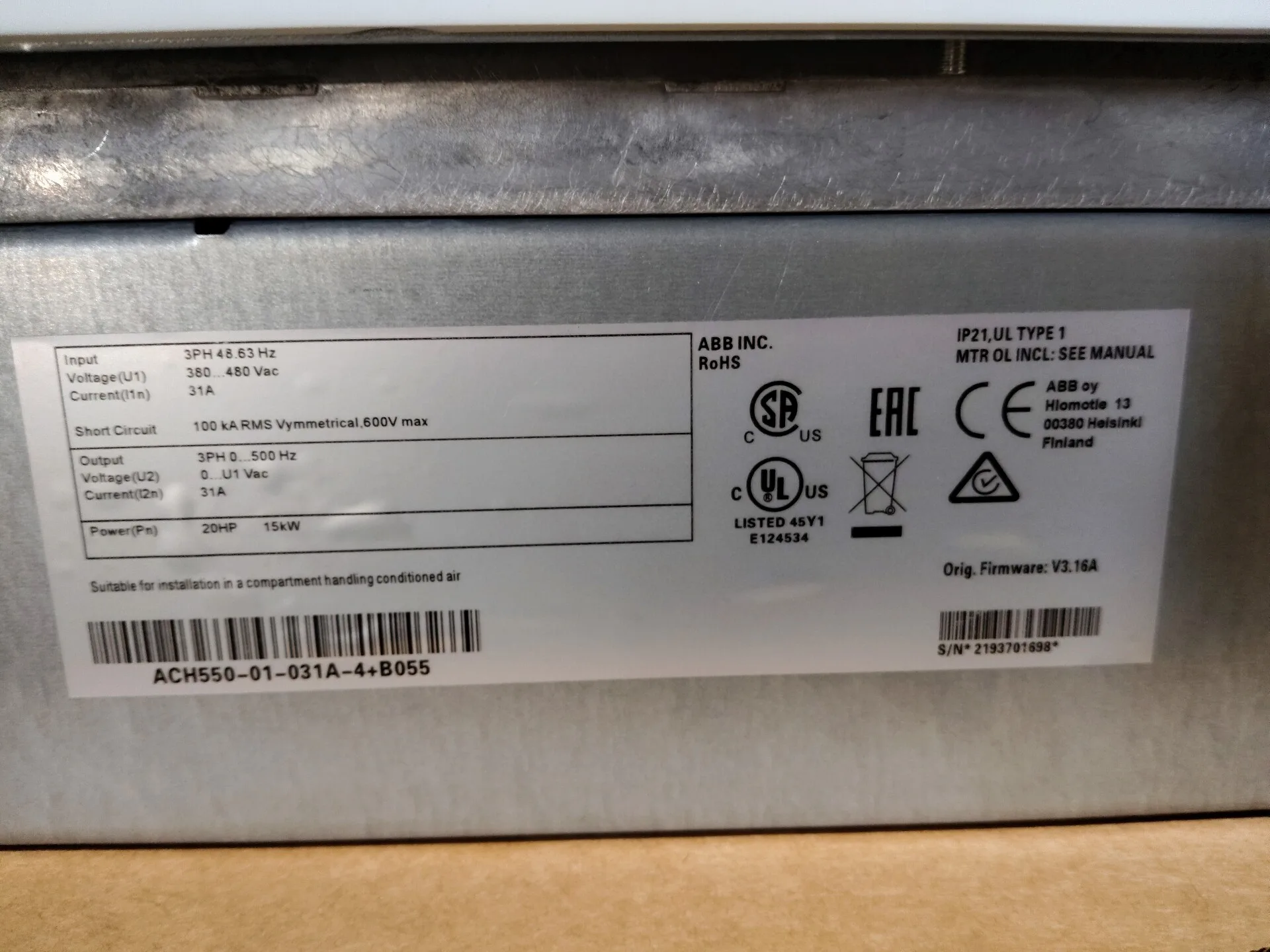 ABB ACH550-01-038A-4 3