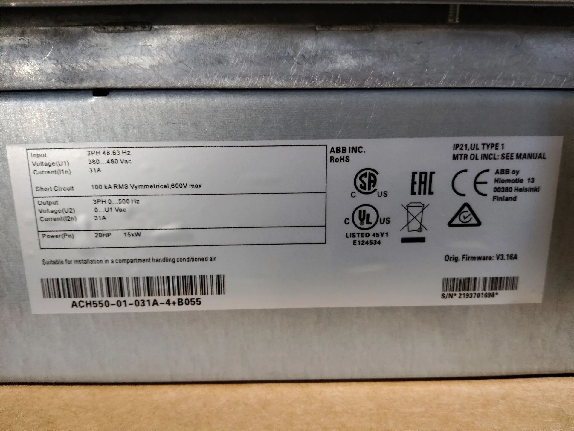 ABB ACH550-01-038A-4 4