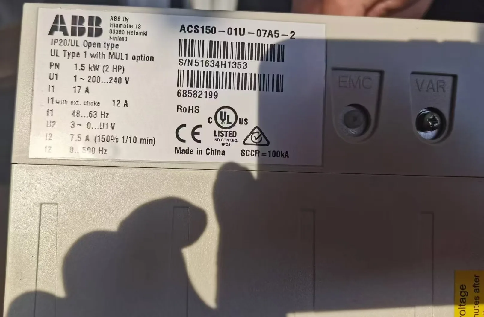 ABB ACS150-01U-07A5-2 2
