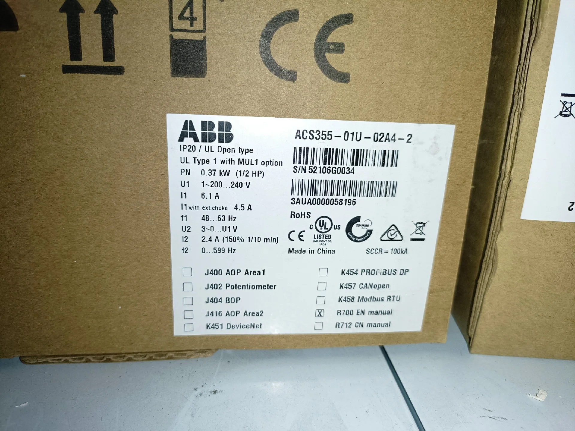 ABB ACS355-01U-02A4-2 4