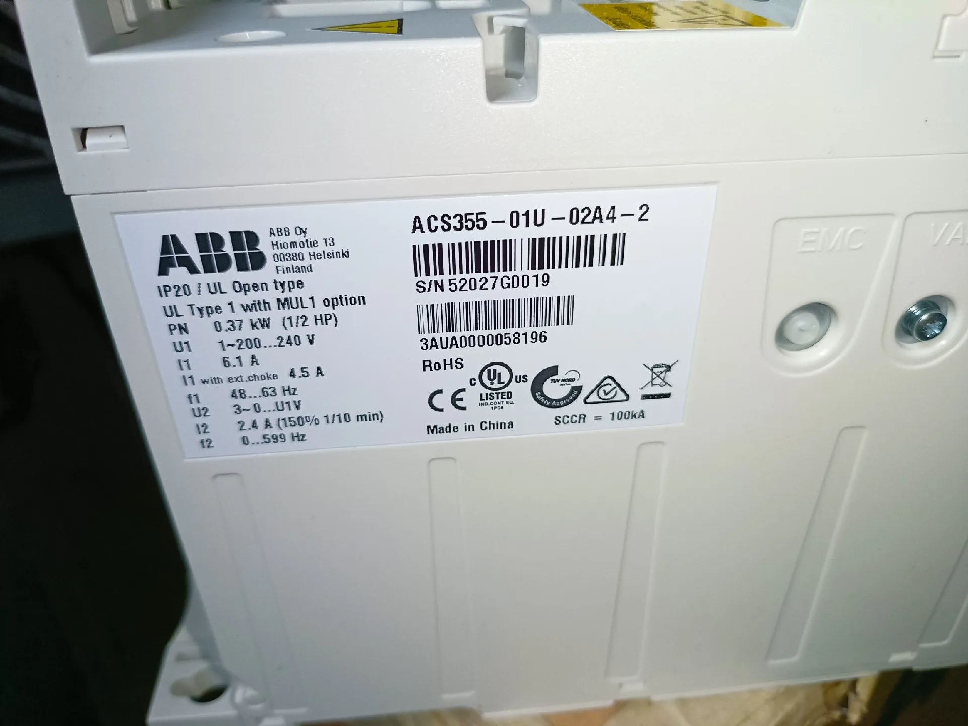 ABB ACS355-01U-02A4-2 5