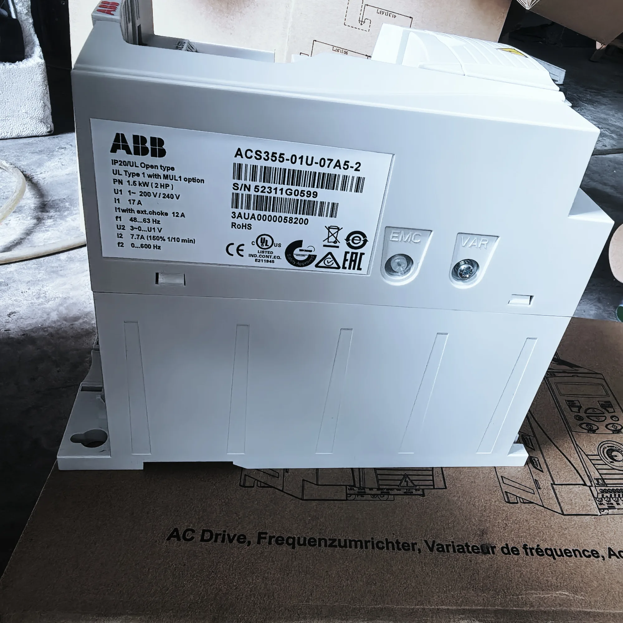 ABB ACS355-01U-07A5-2 5