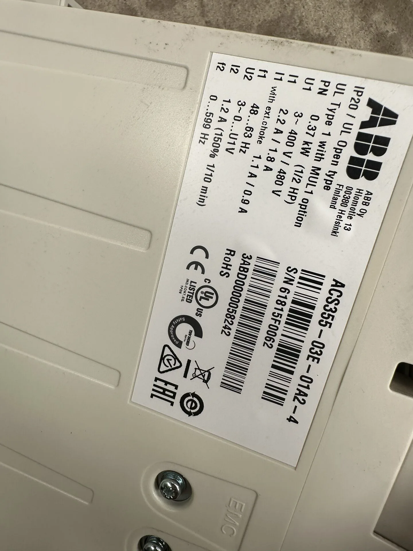 ABB ACS355-03E-01A2-4 2