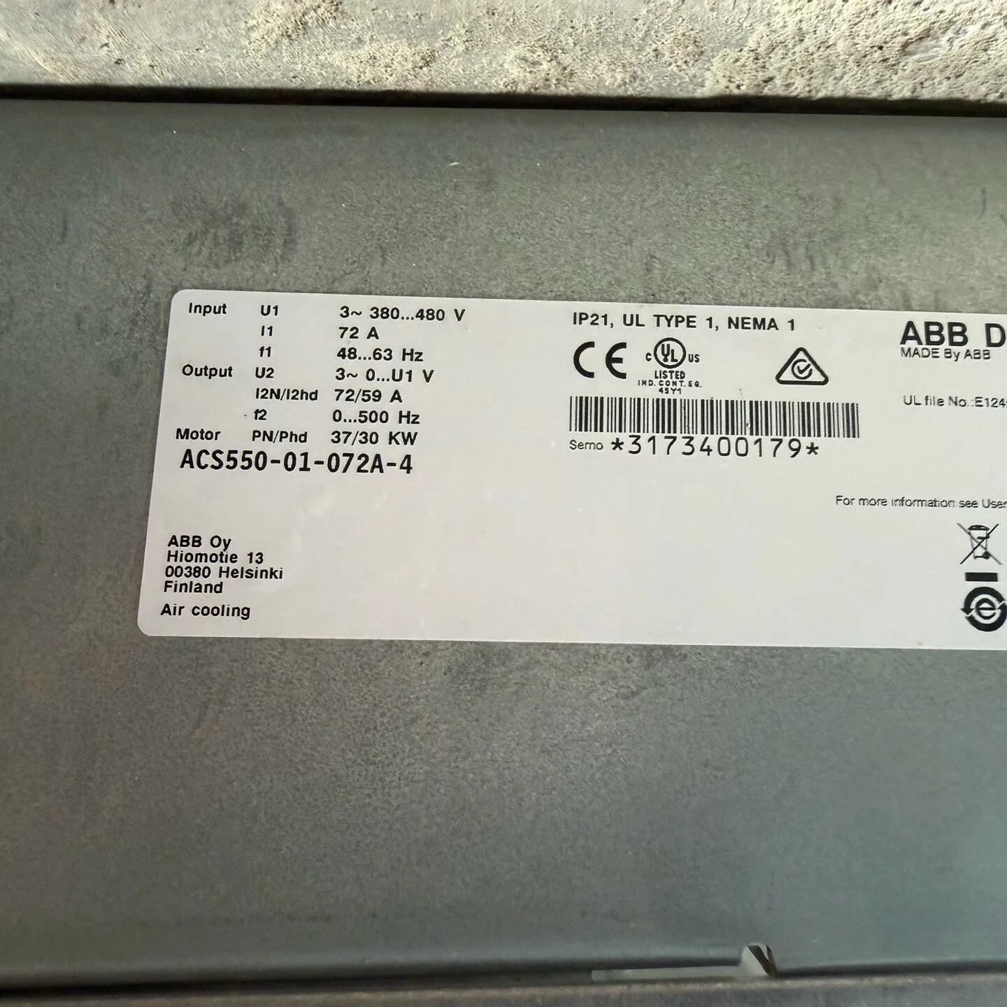 ABB ACS550-01-072A-4 2