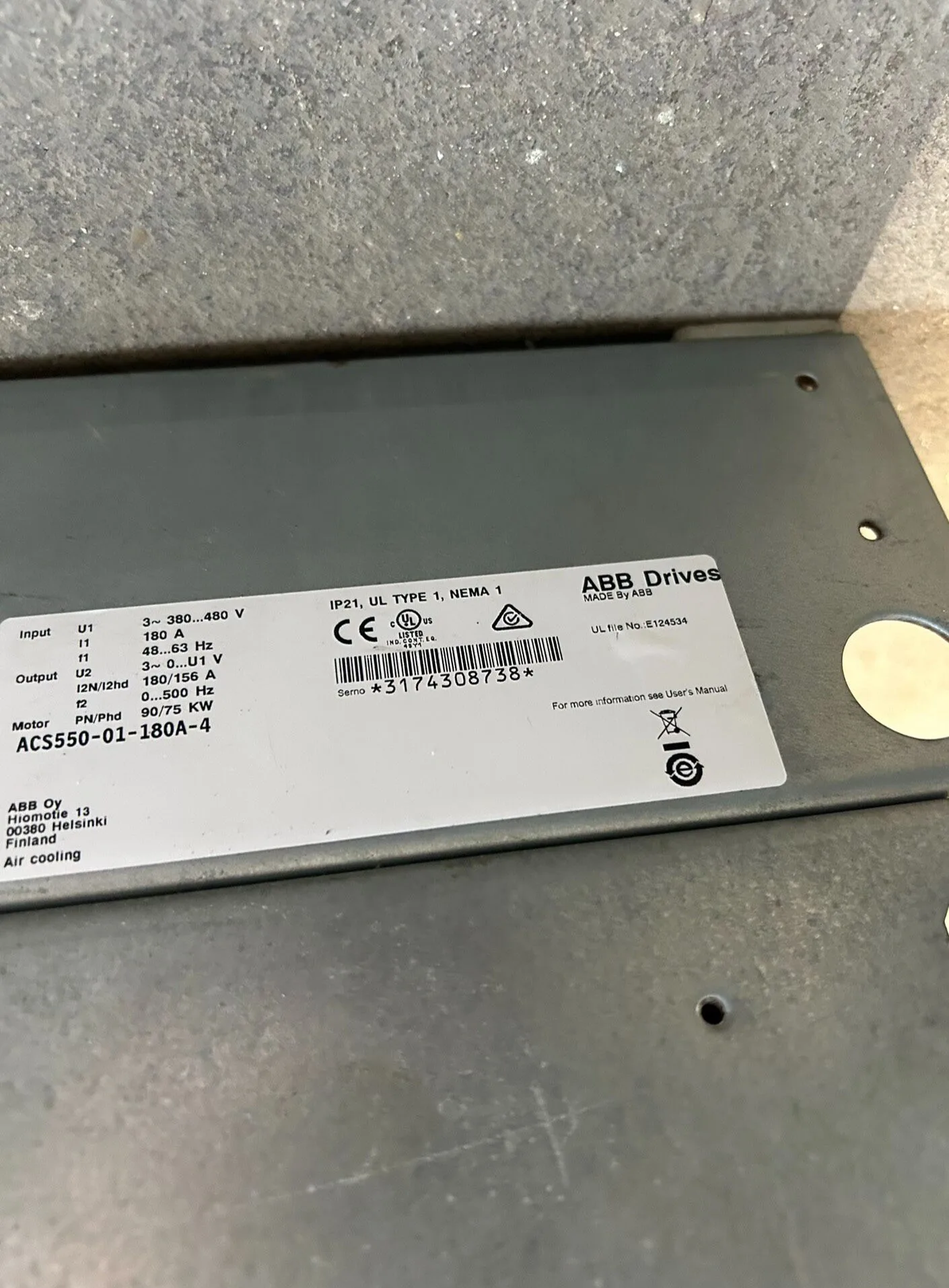 ABB ACS550-01-180A-4 6