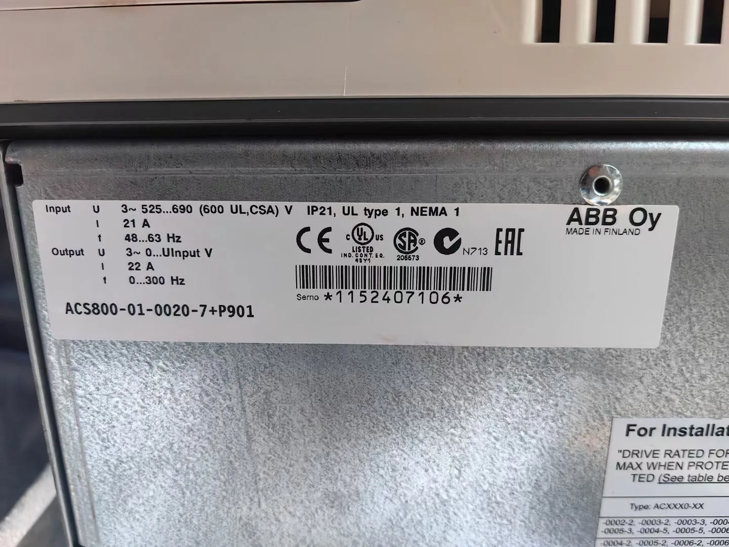 ABB ACS800-01-0020-7 4