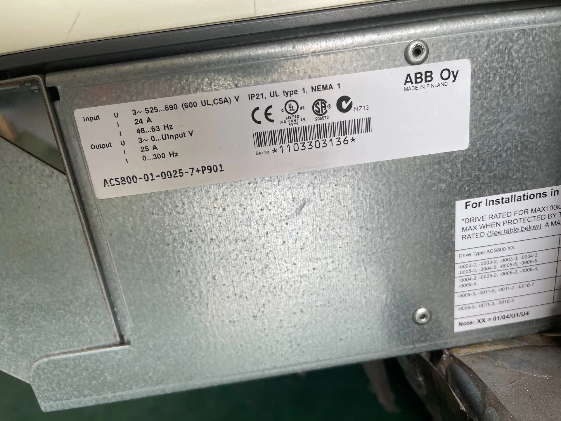 ABB ACS800-01-0025-7 5