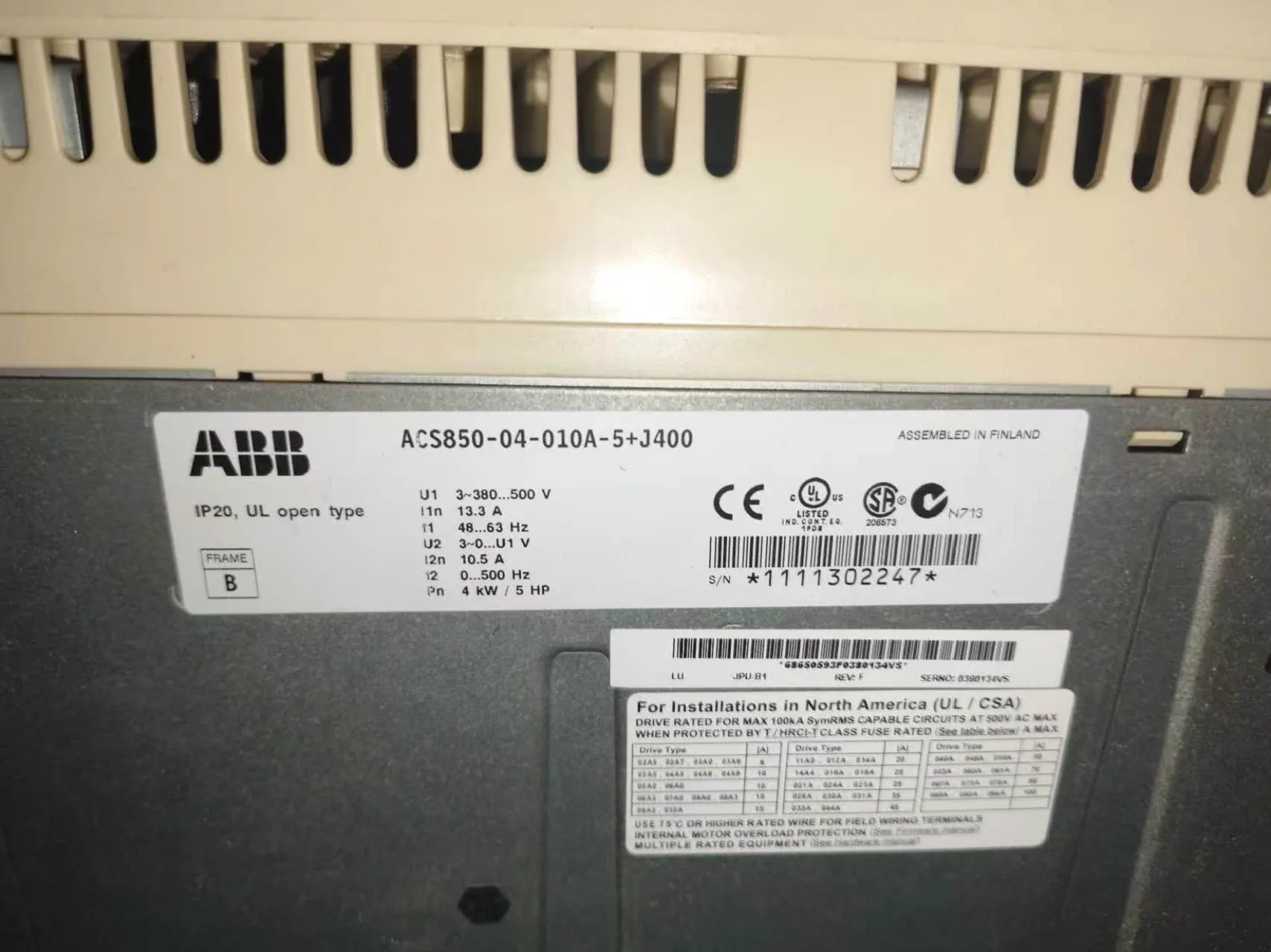 ABB ACS850-04-010A-5 5