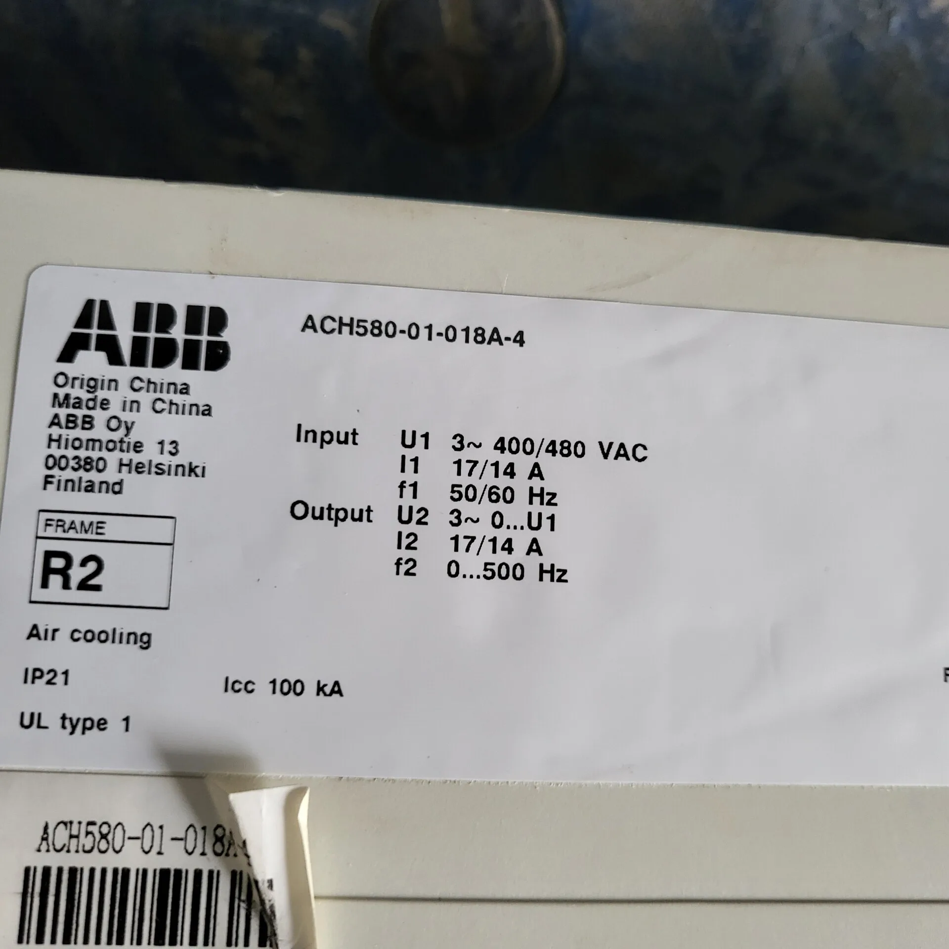 ABB ACH580-01-018A-4 5