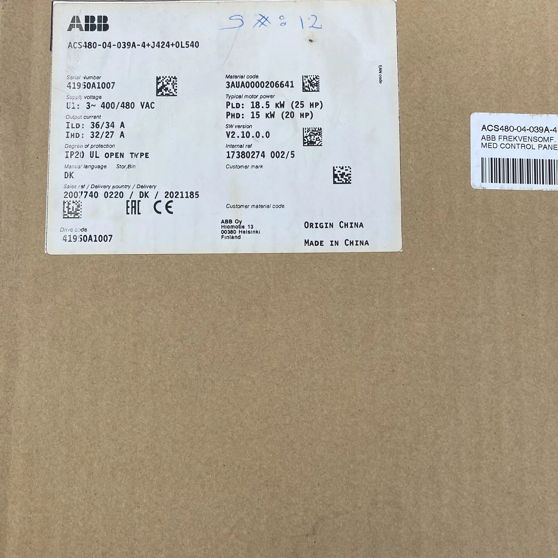 ABB ACS480-04-039A-4