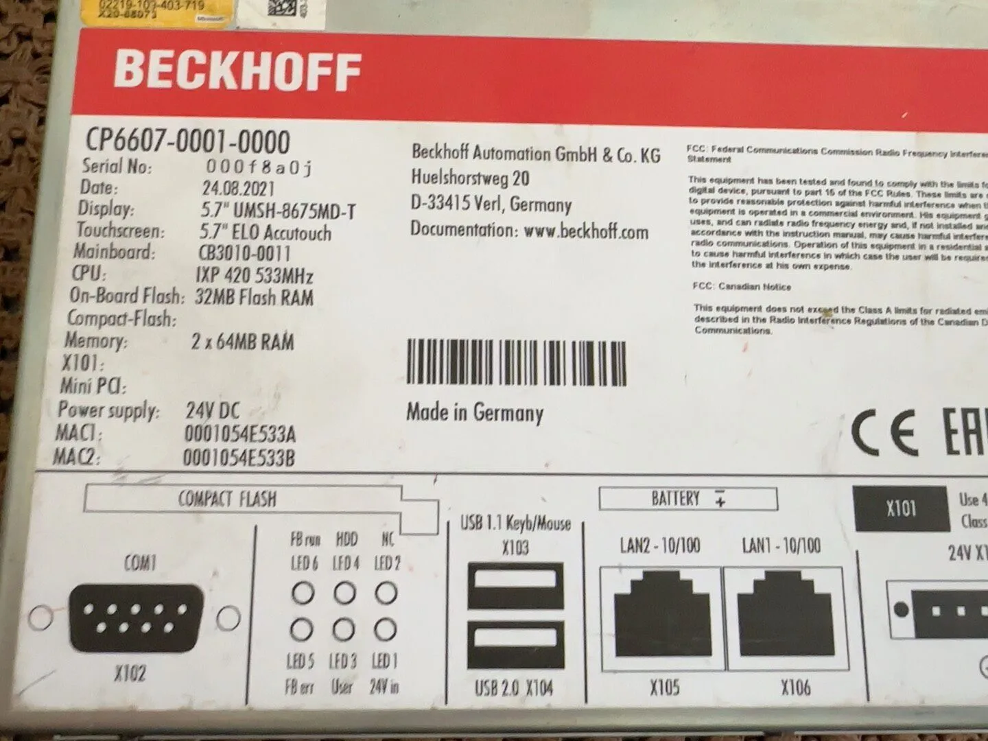 ABB CP6607 1SAP560710R0001 2