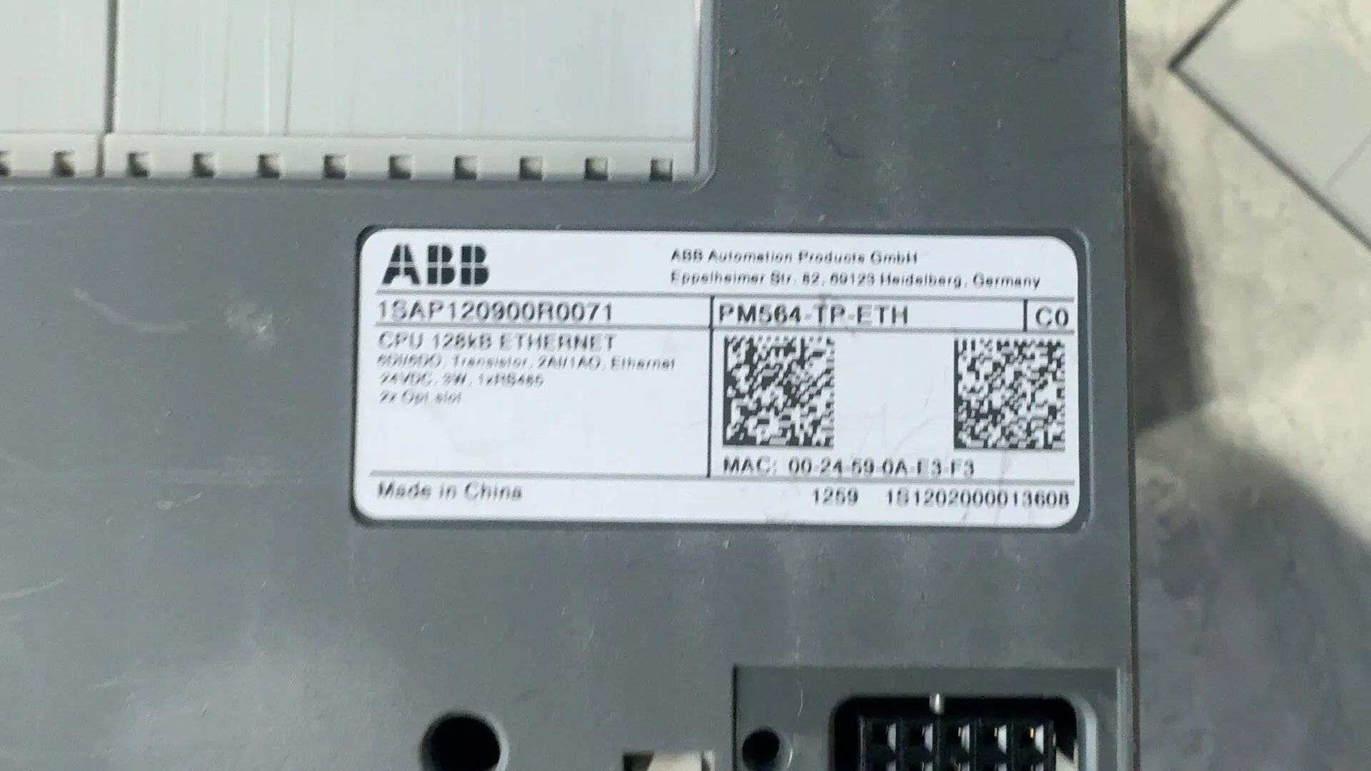 ABB PM564-TP-ETH 1SAP120900R0071 3