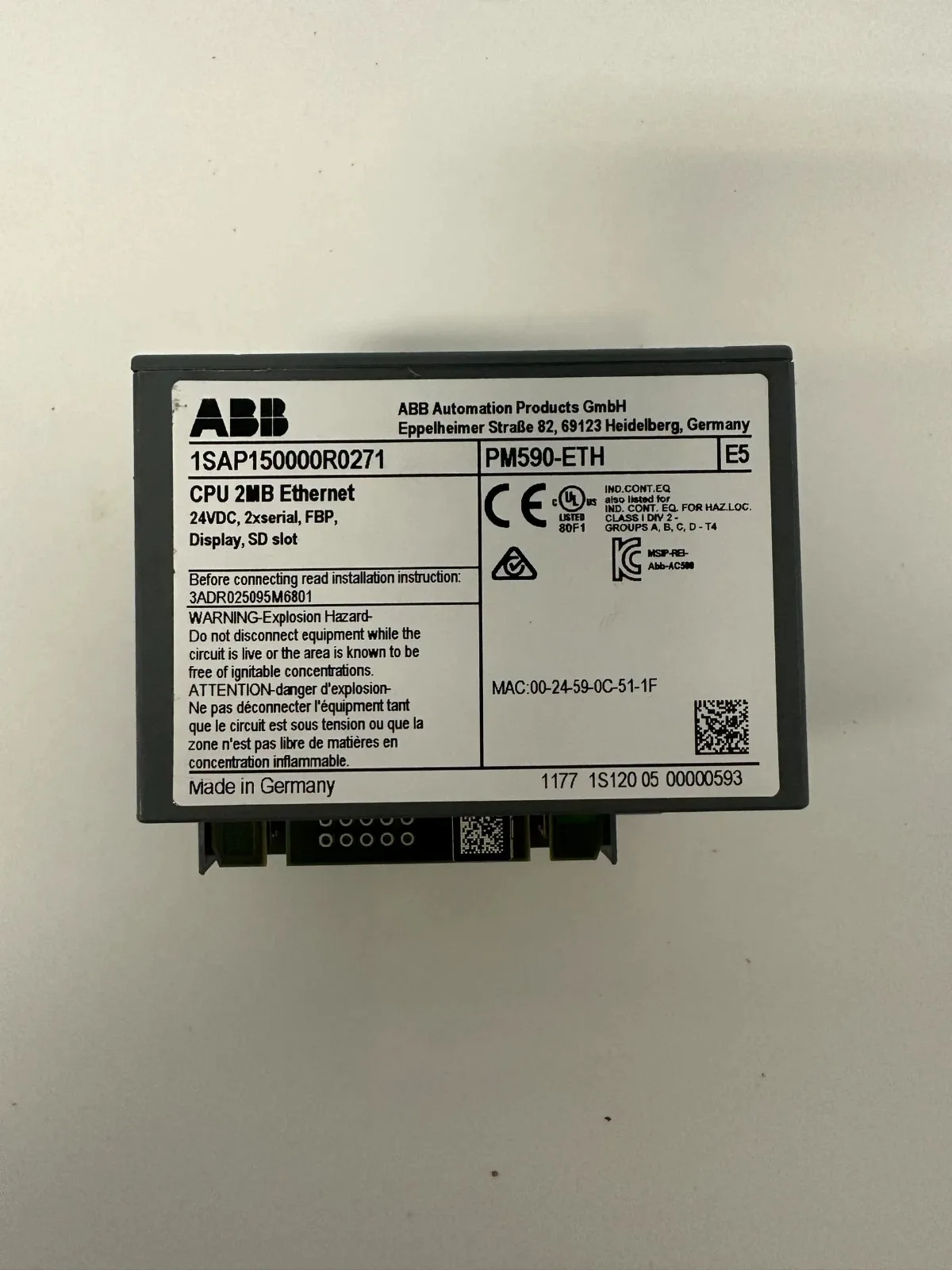 ABB PM590-ETH 1SAP150000R0170 4