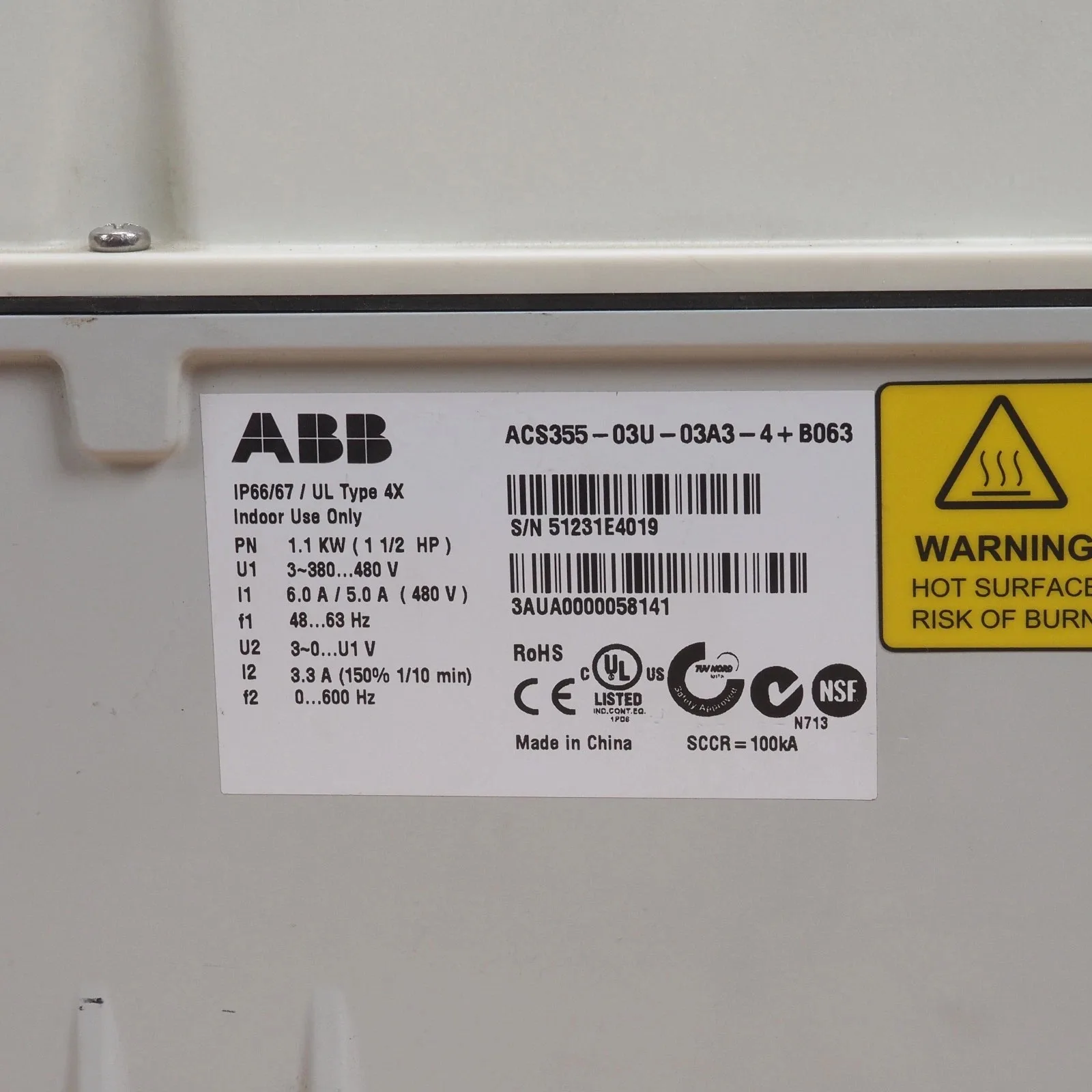 ABB ACS355-03U-03A3-4 2