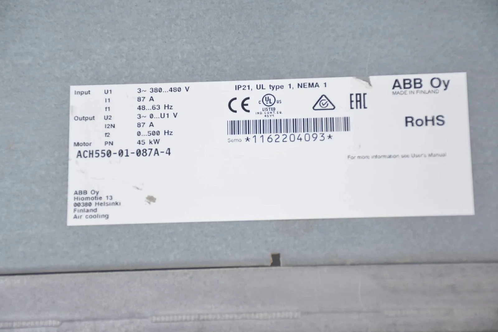 ABB ACH550-01-087A-4 6