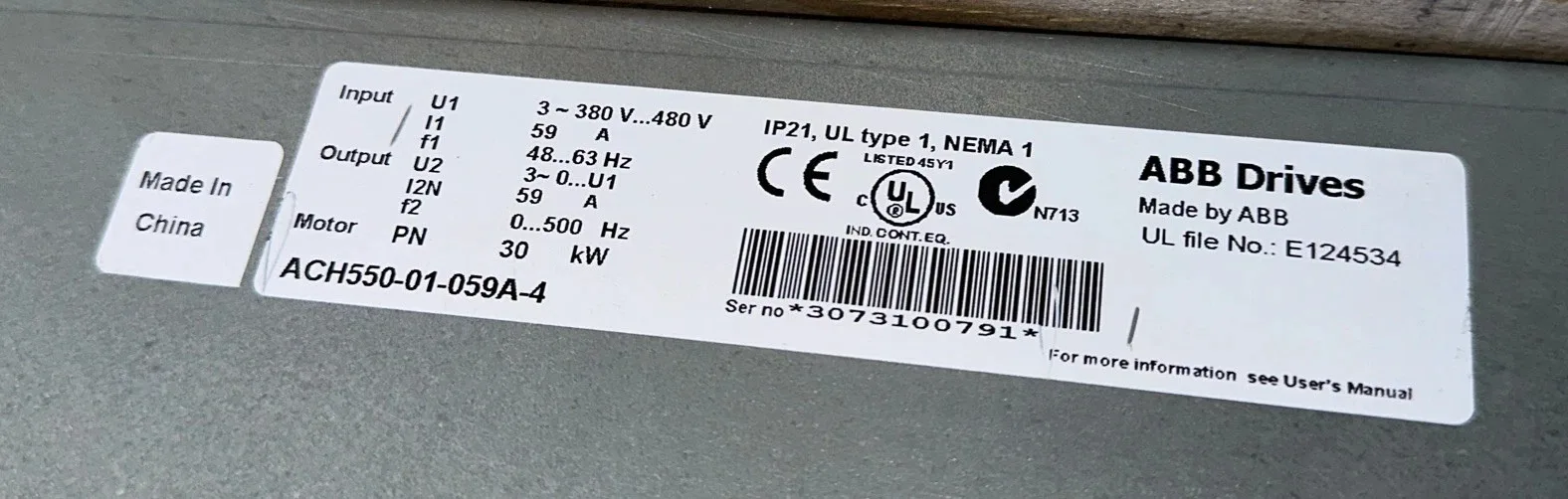 ABB ACH550-01-059A-4 5
