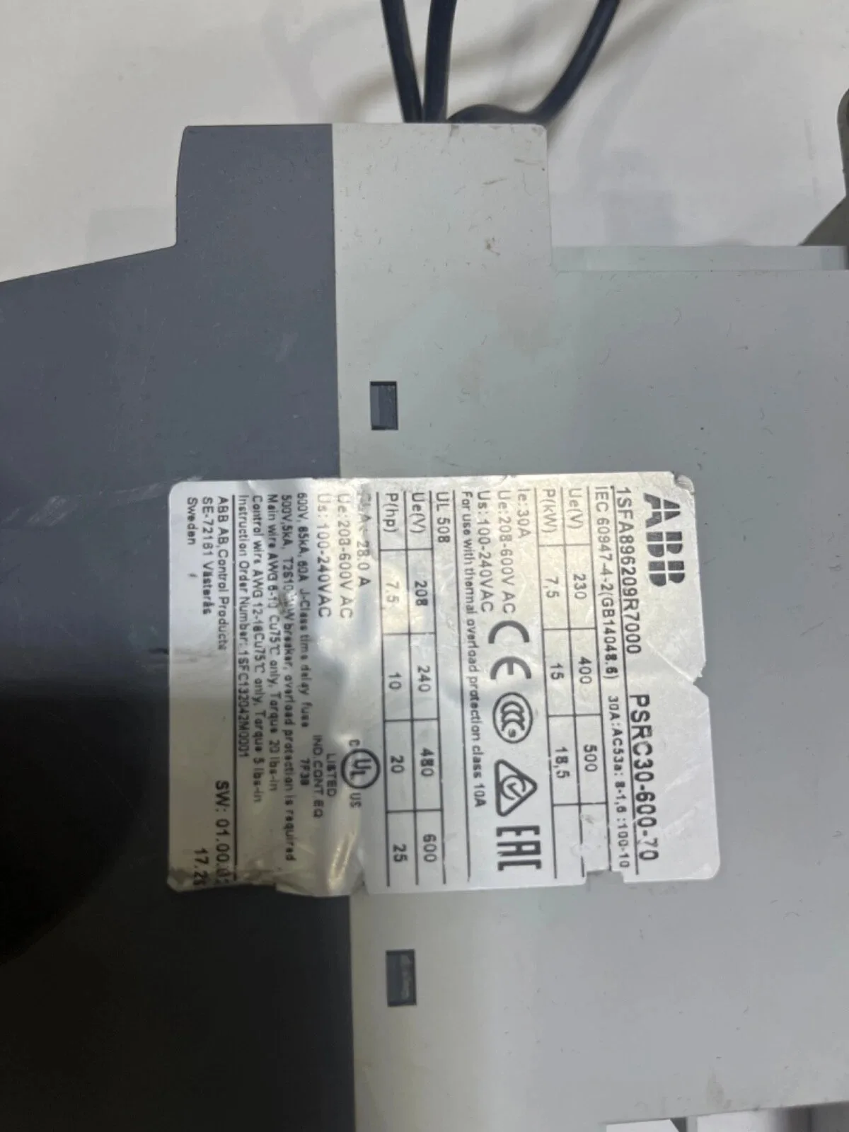ABB PSRC30-600-70 1SFA896209R7000 7