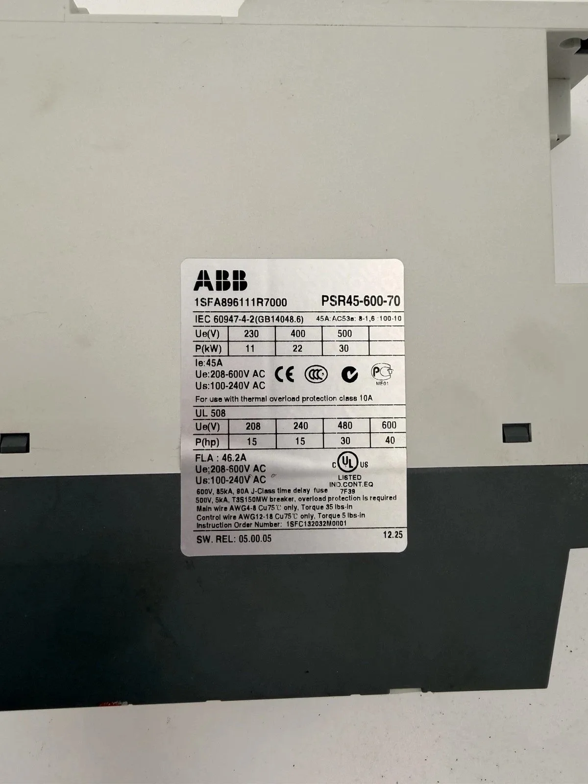 ABB PSR45-600-11 1SFA896111R1100 4