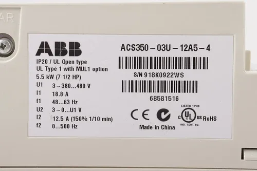 ABB AC drive 3 phase 7.5HP 380V/480V 5.5kW ACS350-03U-12A5-4 5