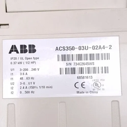 ABB ACS350-03U-02A4-2 5HP 230V 3 Phase Drive (STILL HAS PLASTIC COVER) 3
