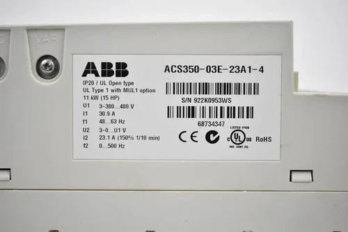 ABB ACS350-03E-23A1-4 inverter drive MS 6