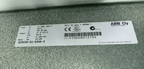 ABB Hvac Oy Frequency Inverter 22kW ACH550-01-044A-4 4