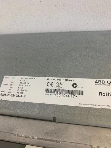 ABB ACH550-01-087A-4+B055 DRIVE With KEYPAD 54 55 4