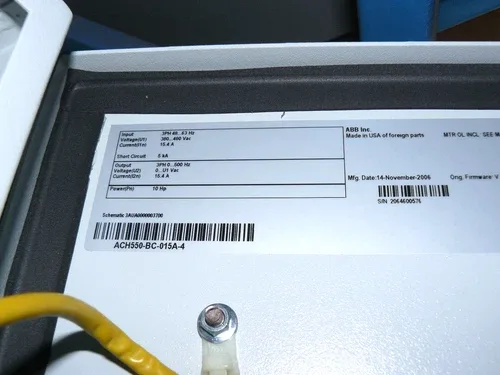 ABB ACH550-BC-015A-4 Enclosed Variable Frequency Drive 10HP 7.5KW 380-480V 15.4A 3