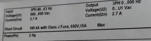 ABB ACH550-BDR-02A7-6 2HP VFD HVAC Variable Frequency Drive Pump Fan Motor 3