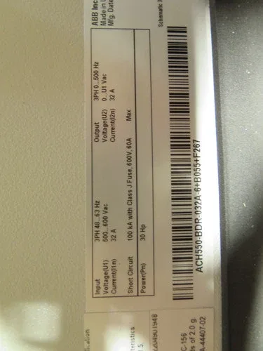 ABB ACH550-BDR-032A-6+B055+F267 HVAC AC Drive 30HP 500-600Vac 32A 2