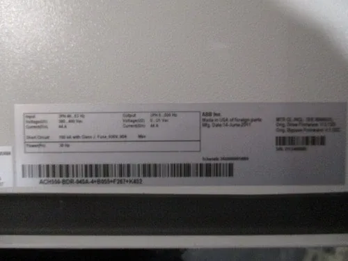 ABB ACH550 AC Drive with Bypass ACH550-BDR-045A-4+B055+F267+K452 30HP 3Ph 4