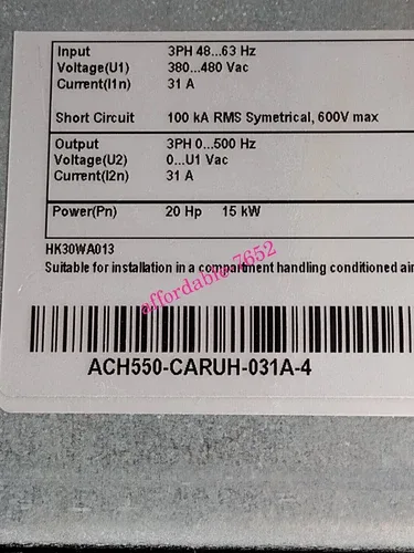 ABB ACH550-CARUH-031A-4 Frequency Drive 15KW 380/480
