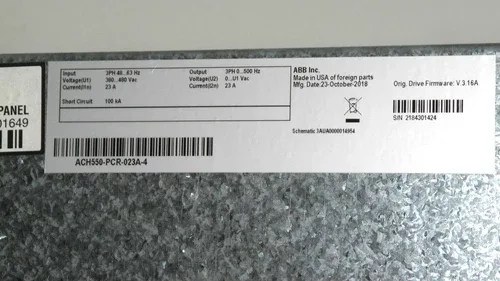 ABB ACH550-PCR-023A-4 HVAC Variable Frequency Speed Drive Motor Control Unit 4