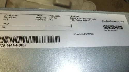ABB AC Drive ACH550-PCR-04A1-4+B055 2 HP 4