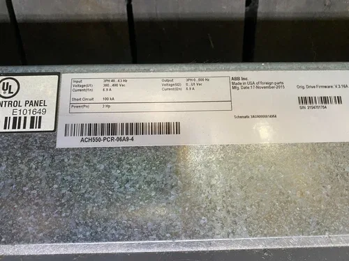 ABB ACH550-PCR-06A9-4 Packaged Drive with Disconnect Variable Frequency HVAC 2