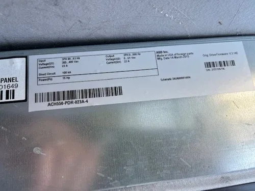 ABB 15HP VFD ACH550-PDR-023A-4 AC Drive 480VAC 23A Disconnect Switch 3