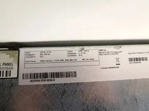 ABB ACH550-PDR-052A-6 Asembly / ACX550-U0-052A-6 Ac Drive 50HP 500/600Vac 52A 2