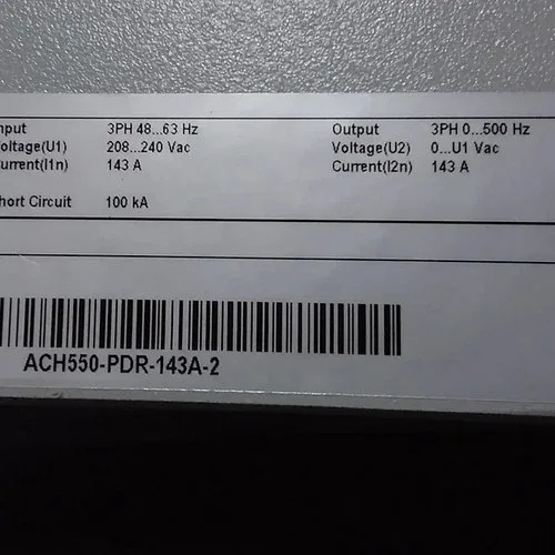 ABB 208V Drive 40 HP 208-230 Volt 144 amps ACH550-PDR-143A-2 3