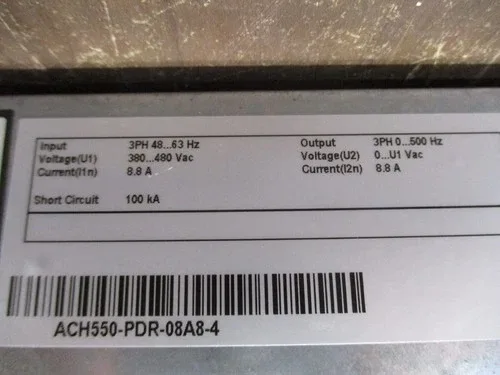 ABB ACH550 AC Drive ACH550-PDR-08A8-4 5HP 3Ph with Disconnect with Keypad 3