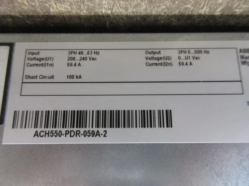 ABB ACH550 AC Drive ACH550-PDR-059A-2 3