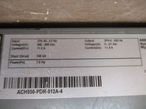 ABB ACH550 AC Drive ACH550-PDR-024A-2 7.5HP 3Ph with Keypad with Disconnect 4