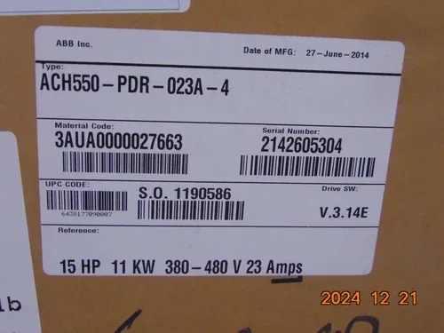 ABB ACH550 AC Drive with Disconnect ACH550-PDR-023
